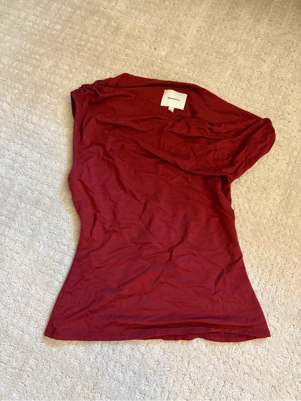 Reformation Red One-Shoulder Tank